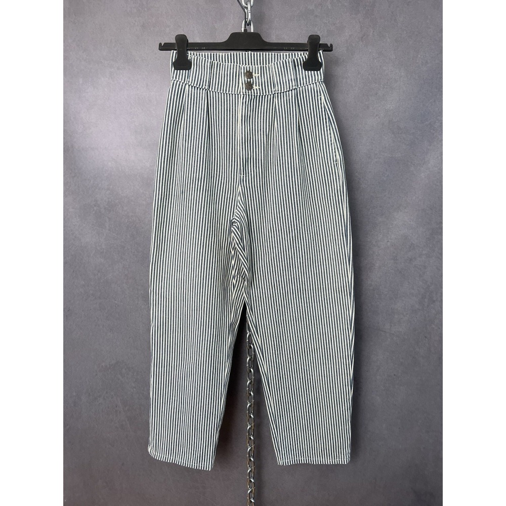 Lucy & Yak‎ Striped Crop Pants Wide Leg High Waist 26x26.5